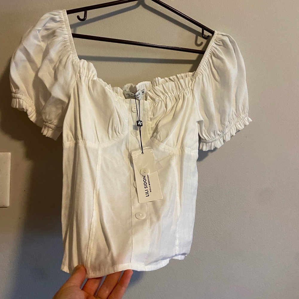 Molly Bracken White Puff Sleeve Blouse